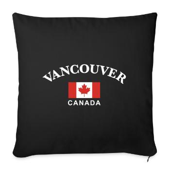 Vancouver, Canada - Sofa pillowcase 17,3'' x 17,3'' (45 x 45 cm) - black - Front
