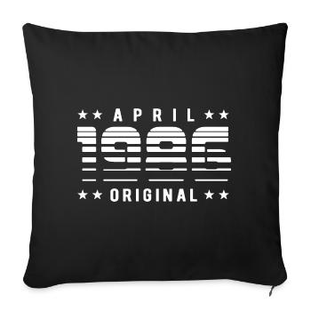 April 1986 Original Striped Vintage Birthday - Sofa pillowcase 17,3'' x 17,3'' (45 x 45 cm) - black - Front