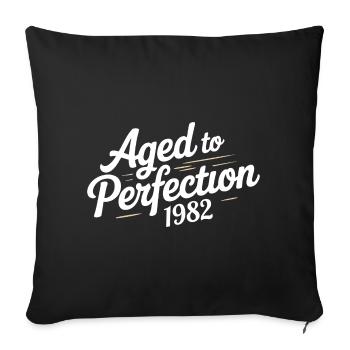1982 Design for the 44 – For 44 years - Sofa pillowcase 17,3'' x 17,3'' (45 x 45 cm) - black - Front
