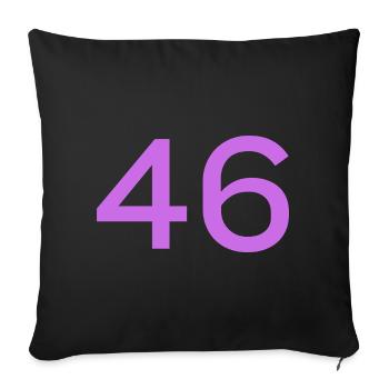 46 - Sofa pillowcase 17,3'' x 17,3'' (45 x 45 cm) - black - Front