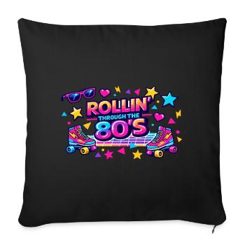Rollin Through the 80s Retro - Sofa pillowcase 17,3'' x 17,3'' (45 x 45 cm) - black - Front