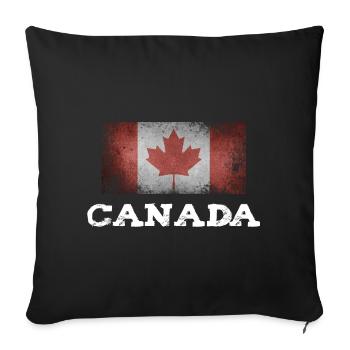 Déclaration détruite du drapeau rouge de l’érable canadien - Housse de coussin décorative 45 x 45 cm - noir - Devant