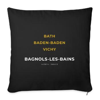 Bagnols-les-Bains Lozère - Bath - Baden-Baden - Housse de coussin décorative 45 x 45 cm - noir - Devant