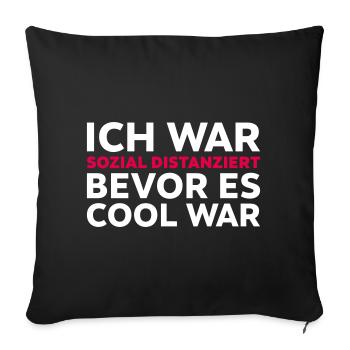 Sozial distanziert Spruch Introvertiert - Sofakissenbezug 45 x 45 cm - Schwarz - Vorne