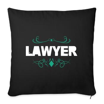 Juristenlogo mit Ornament - Sofakissenbezug 45 x 45 cm - Schwarz - Vorne
