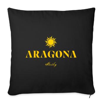 Logo du soleil d’Aragone Sicile - Housse de coussin décorative 45 x 45 cm - noir - Devant