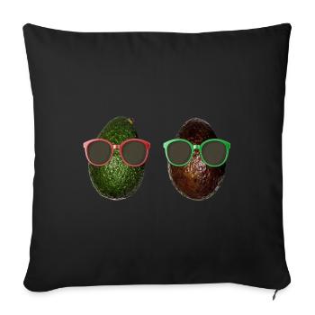 Avocado Gifts > Funny Avocados Wearing Sunglasses - Sofakissenbezug 45 x 45 cm - Schwarz - Vorne