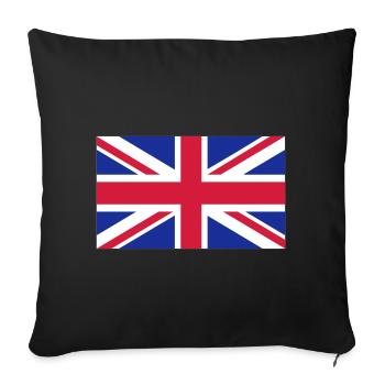 Royaume-Uni Drapeau (Union Jack) - Housse de coussin décorative 45 x 45 cm - noir - Devant