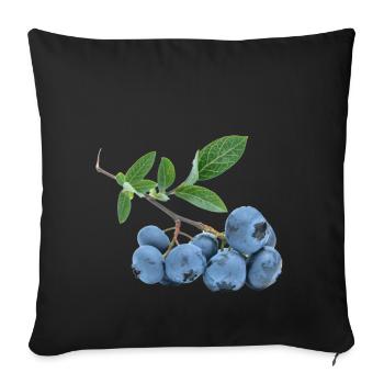 blueberry blueberry blueberry veggie veggie fru - Sofa pillowcase 17,3'' x 17,3'' (45 x 45 cm) - black - Front