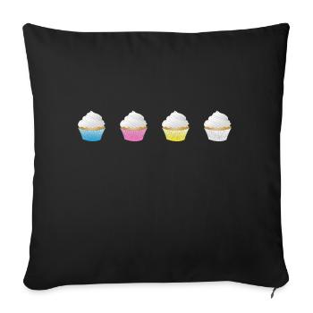 petit gâteau muffins bakery25 de cuisson gâteau gâteau - Housse de coussin décorative 45 x 45 cm - noir - Devant