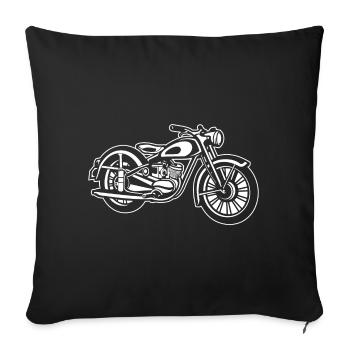 Motorcycle / Classic Motorcycle 04_white - Sofa pillowcase 17,3'' x 17,3'' (45 x 45 cm) - black - Front