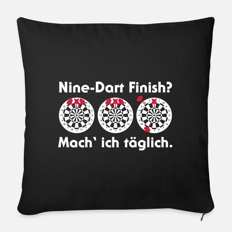 Nine-Dart Finish? Mach' ich täglich. - Sofakissenbezug 45 x 45 cm - Schwarz