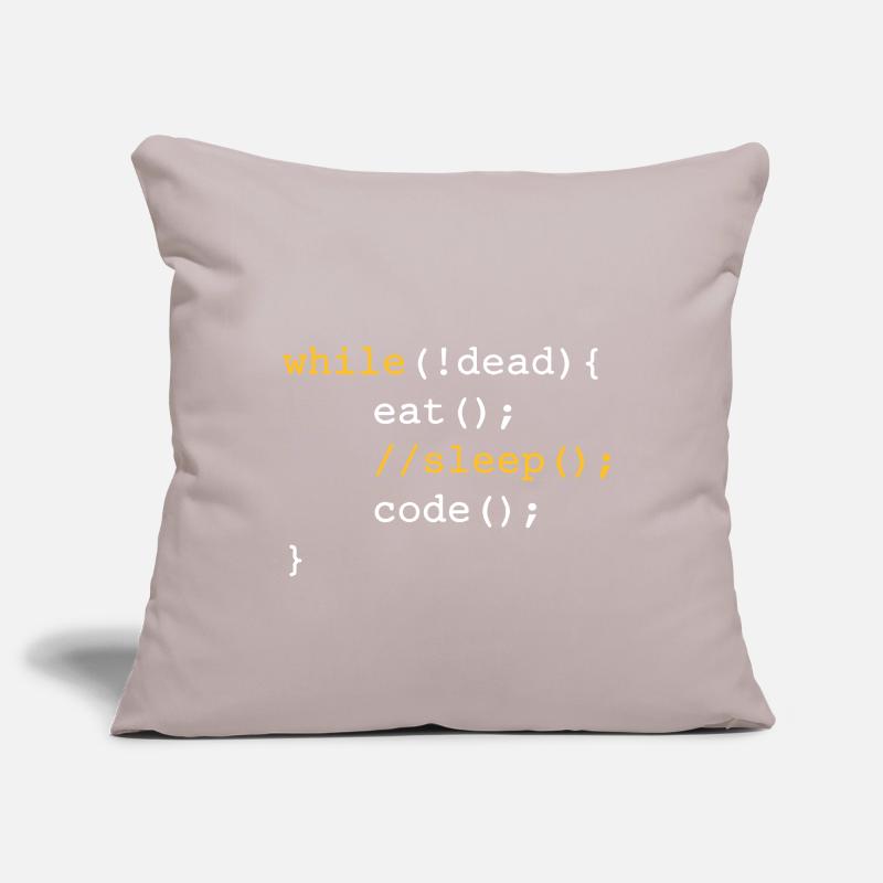 While dead - eat sleep code repeat if Coding Sofakissenbezug 45 x 45 cm