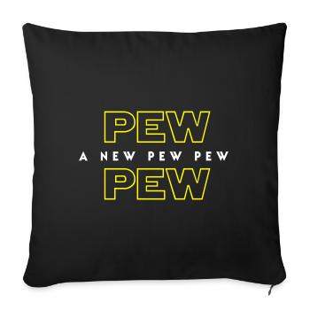A New Pew Pew - Sofa pillowcase 17,3'' x 17,3'' (45 x 45 cm) - black - Front