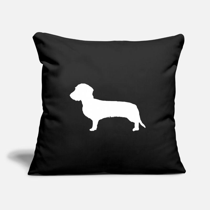 Teckel silhouette cadeau teckel teckel Housse de coussin décorative 45 x 45 cm