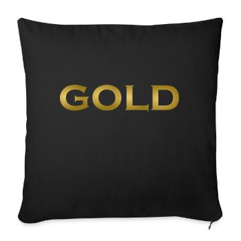 Idée de cadeau de polices d'écriture d'or - Housse de coussin décorative 45 x 45 cm - noir - Devant