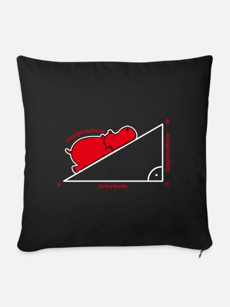 Hippotenuse Pythagoras Mathe Hippo Lehrer Geschenk - Sofakissenbezug 45 x 45 cm - Schwarz