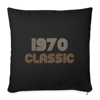 1970's Classic Striped Retro Logo - Sofa pillowcase 17,3'' x 17,3'' (45 x 45 cm) - black - Front