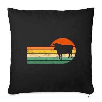 Vache Vaches - Housse de coussin décorative 45 x 45 cm - noir - Devant