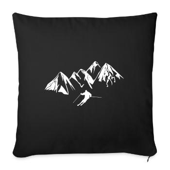 skier mountains - Sofa pillowcase 17,3'' x 17,3'' (45 x 45 cm) - black - Front