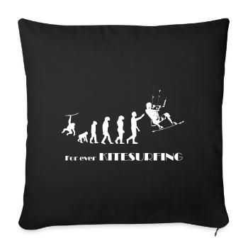 Evolution KITESURFING -SURFER KITESURFER Geschenk - Sofakissenbezug 45 x 45 cm - Schwarz - Vorne