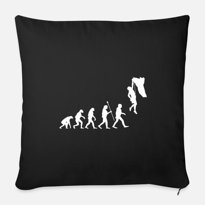 Evolution Escalade Bouldern Climbing Alpinisme - Housse de coussin décorative 45 x 45 cm - noir