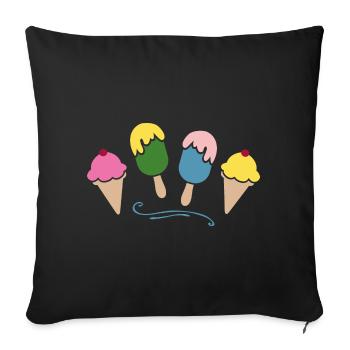 Eis - Sofa pillowcase 17,3'' x 17,3'' (45 x 45 cm) - black - Front
