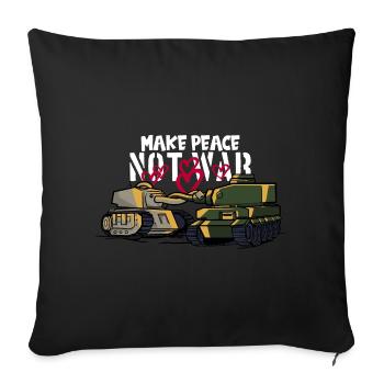 MAKE PEACE NOT WAS PEACE WORLD PEACE - Sofa pillowcase 17,3'' x 17,3'' (45 x 45 cm) - black - Front