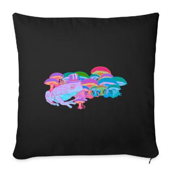 Natürlich Natur Rausch Pilz Frosch Schamane High - Sofakissenbezug 45 x 45 cm - Schwarz - Vorne