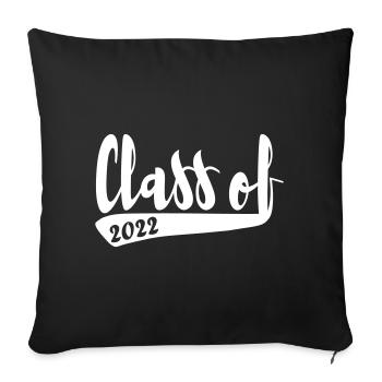 Classe de 2022 design simplement vintage - Housse de coussin décorative 45 x 45 cm - noir - Devant