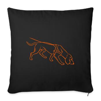 Sweat dog in orange - Sofa pillowcase 17,3'' x 17,3'' (45 x 45 cm) - black - Front