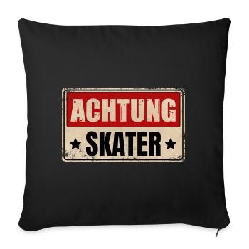 ACHTUNG SKATER - Sofakissenbezug 45 x 45 cm - Schwarz - Vorne