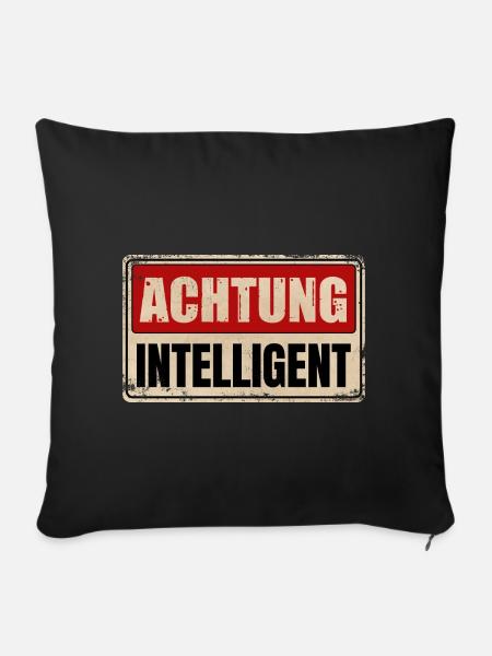ACHTUNG INTELLIGENT - Sofakissenbezug 45 x 45 cm - Schwarz