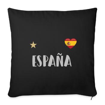 Espagne Maillot de football Drapeau espagnol - Housse de coussin décorative 45 x 45 cm - noir - Devant