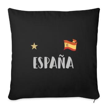 Espagne Maillot de football Drapeau espagnol - Housse de coussin décorative 45 x 45 cm - noir - Devant