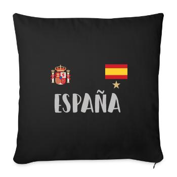 Espagne Maillot de football Drapeau espagnol - Housse de coussin décorative 45 x 45 cm - noir - Devant