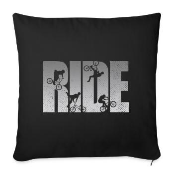 BMX Rider Ride Bicycle Retro Urban - Sofa pillowcase 17,3'' x 17,3'' (45 x 45 cm) - black - Front