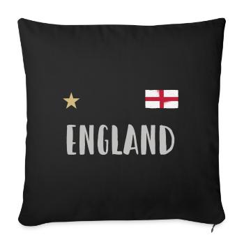 Maillot de football de l’Angleterre Drapeau anglais - Housse de coussin décorative 45 x 45 cm - noir - Devant