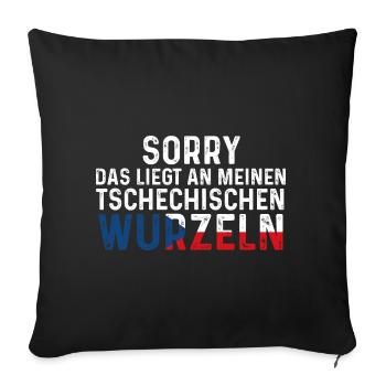 Tschechische Wurzeln Tscheche Tschechien - Sofakissenbezug 45 x 45 cm - Schwarz - Vorne