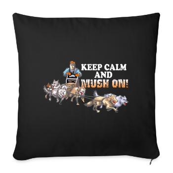 Sled dogs and sledding - Sofa pillowcase 17,3'' x 17,3'' (45 x 45 cm) - black - Front