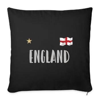 Maillot de football de l’Angleterre Drapeau anglais - Housse de coussin décorative 45 x 45 cm - noir - Devant