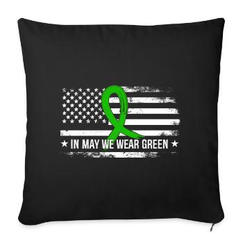 In May, we wear Green Mental Health - Sofa pillowcase 17,3'' x 17,3'' (45 x 45 cm) - black - Front