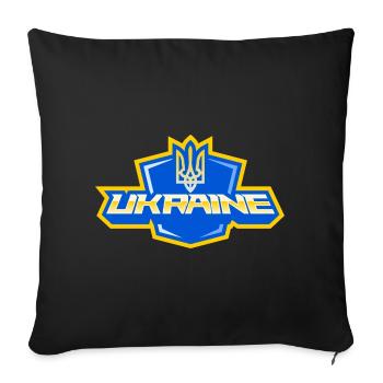 Ukraine Logo Unterstützung gelb blau - Sofakissenbezug 45 x 45 cm - Schwarz - Vorne
