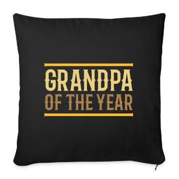 Grandpa of the year (lines) - Sofa pillowcase 17,3'' x 17,3'' (45 x 45 cm) - black - Front