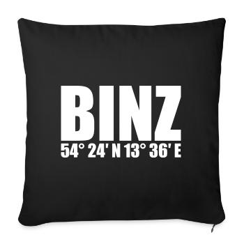 Binz Koordinaten - Sofakissenbezug 45 x 45 cm - Schwarz - Vorne
