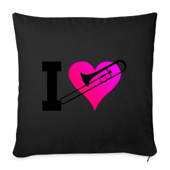 Trombonist Trombone Brass Band Gentlemen Trombonist - Sofa pillowcase 17,3'' x 17,3'' (45 x 45 cm) - black - Front