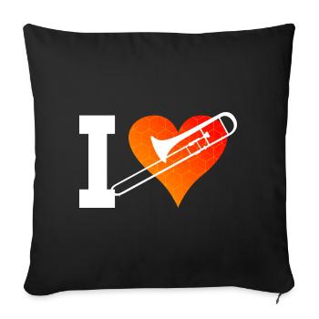 Brass Band Trombonistes Dames Ténor Trombone - Housse de coussin décorative 45 x 45 cm - noir - Devant