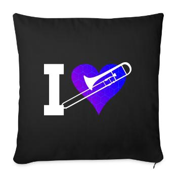 Trombone Ténor Hommes Trombone Brass Band - Housse de coussin décorative 45 x 45 cm - noir - Devant