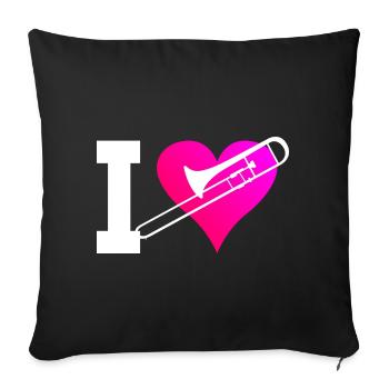 Brass Band Ladies Tromboniste Tromboniste - Housse de coussin décorative 45 x 45 cm - noir - Devant