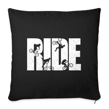 BMX Rider Ride Bicycle Retro Urban - Sofa pillowcase 17,3'' x 17,3'' (45 x 45 cm) - black - Front